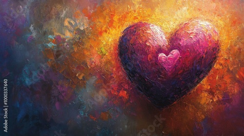 Colorful Abstract Heart Painting