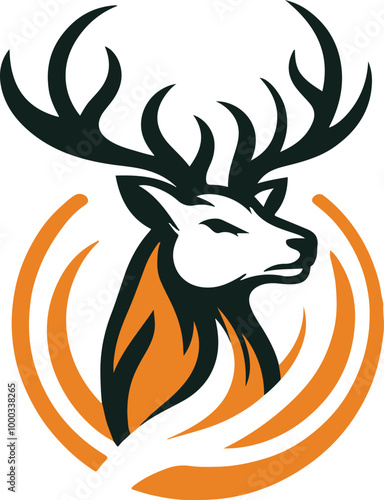 Logo style illustration design of a deer face