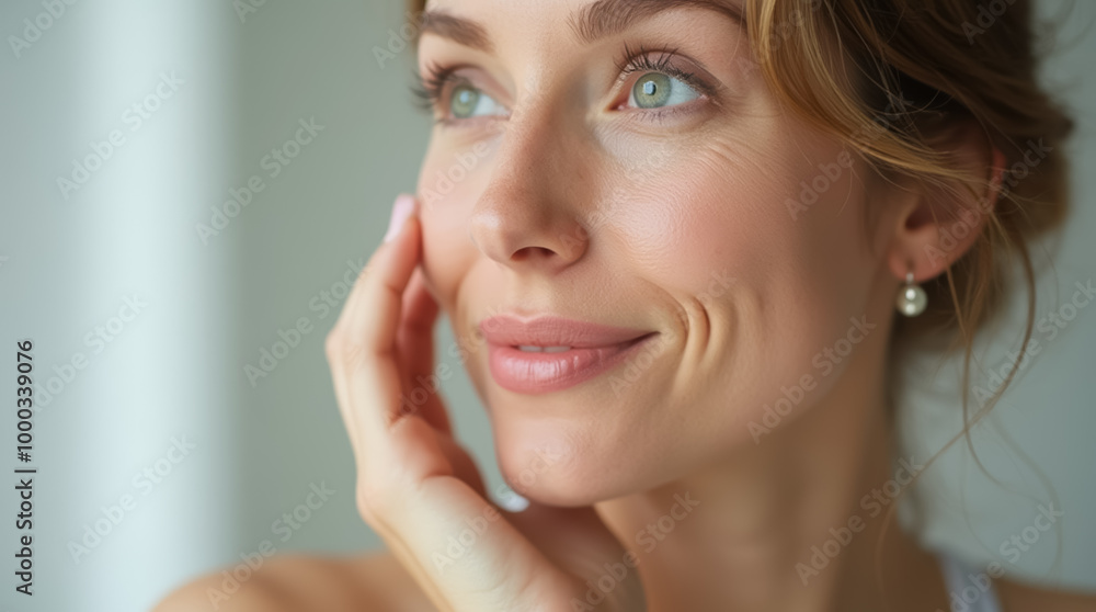 With a thoughtful expression, a woman explores omega vitamin capsules, emphasizing her commitment to skincare and beauty in a well-lit indoor environment With a thoughtful expression, a woman explores omega vitamin capsules, emphasizing her commitment to skincare and beauty in a well-lit indoor environment
