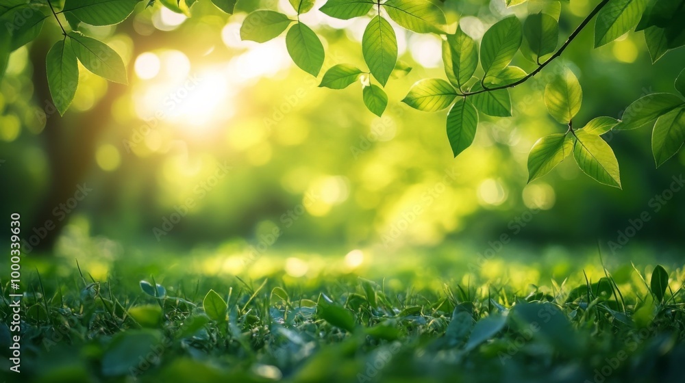 Sunlit Greenery in a Tranquil Forest Sunlit Greenery in a Tranquil Forest