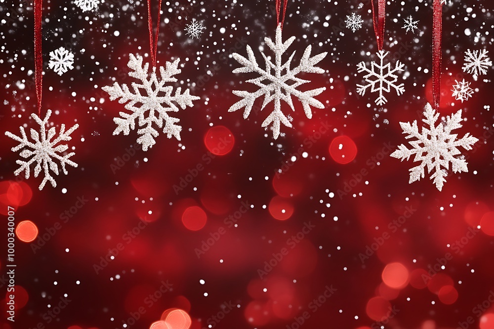 Christmas snowflakes falling with a holiday background creating a serene winter atmosphere Christmas snowflakes falling with a holiday background creating a serene winter atmosphere