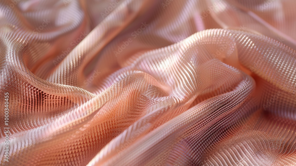 Smooth elegant flow of wavy satin fabric in pink color, abstract background design. Smooth elegant flow of wavy satin fabric in pink color, abstract background design.
