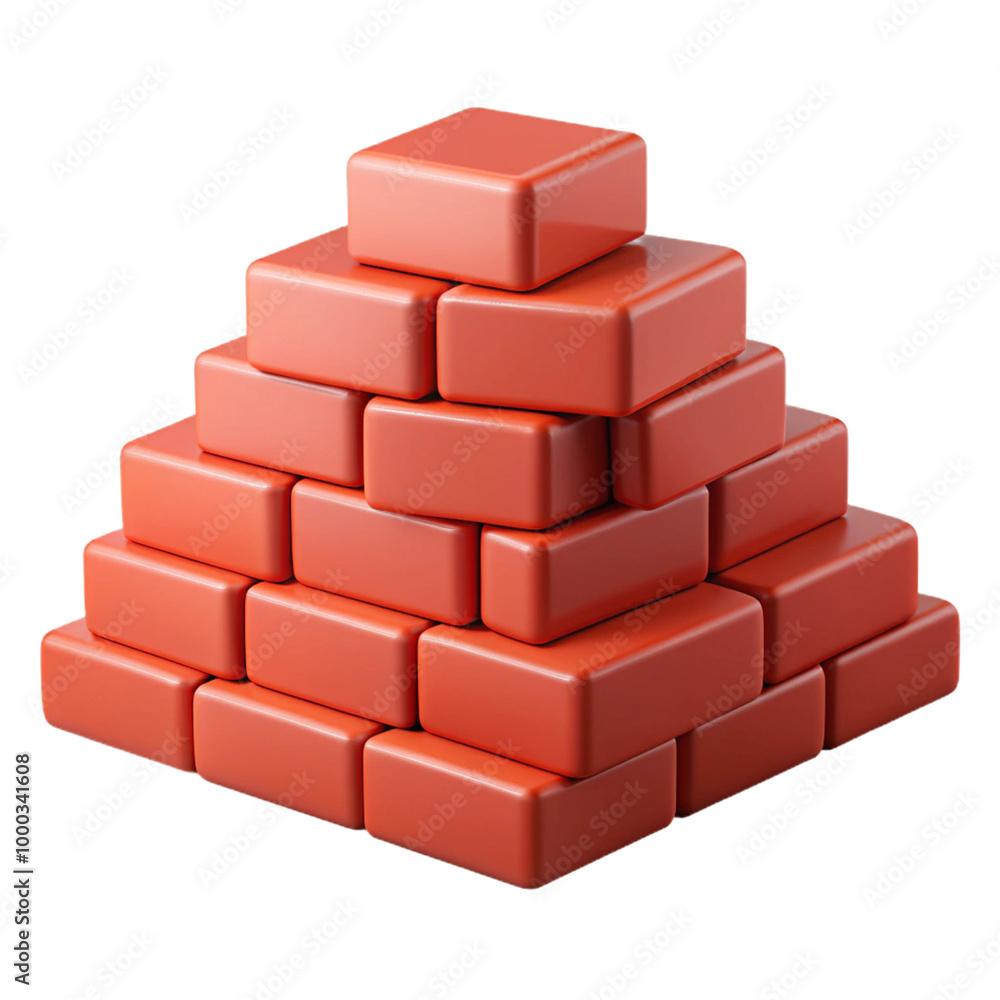 Neatly Stacked Red Bricks for Building Neatly Stacked Red Bricks for Building