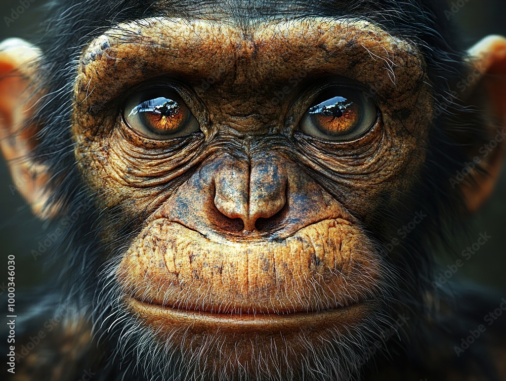 Close-Up Portrait of a Curious Chimpanzee Close-Up Portrait of a Curious Chimpanzee