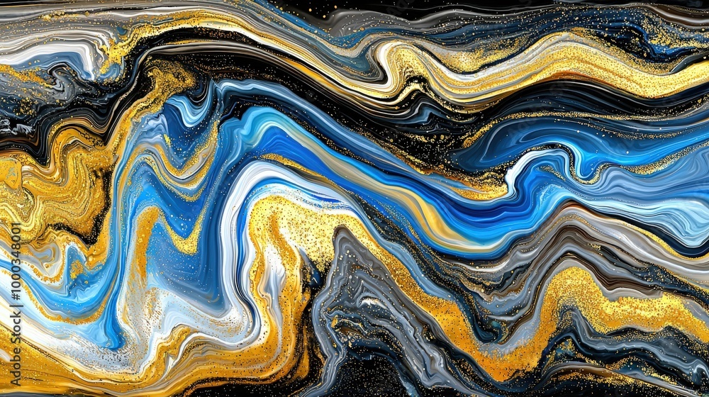 Fototapeta premium Fluid Art Design in Luxurious Colors and Textures