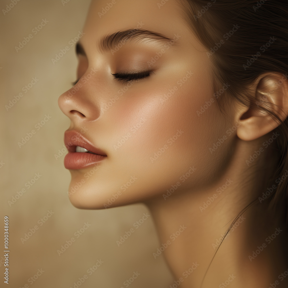 Beautiful woman profile portrait Beautiful woman profile portrait