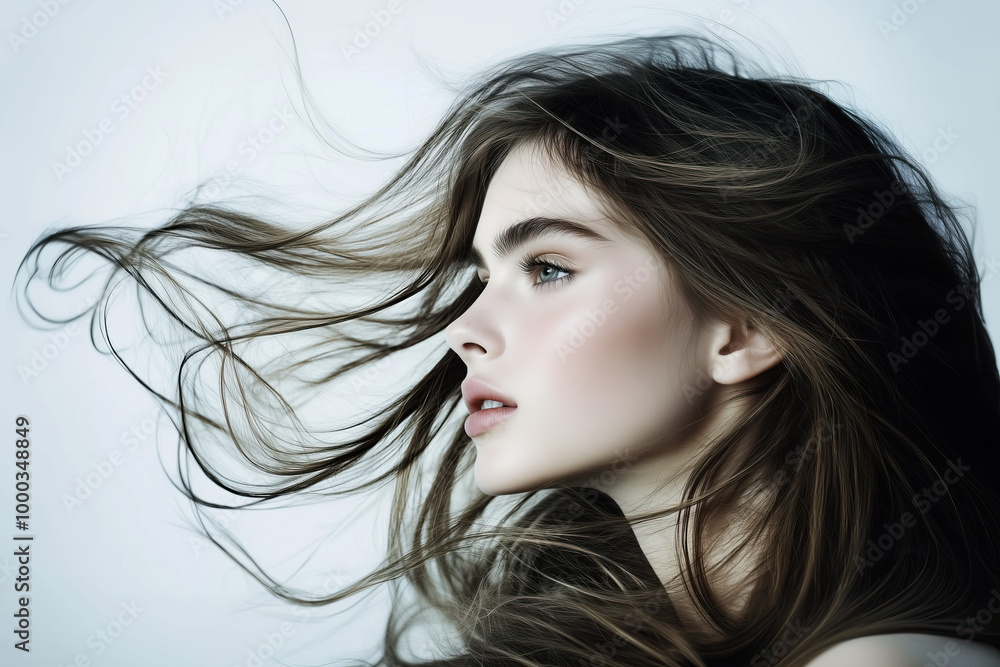 Naklejka premium Beautiful woman profile portrait