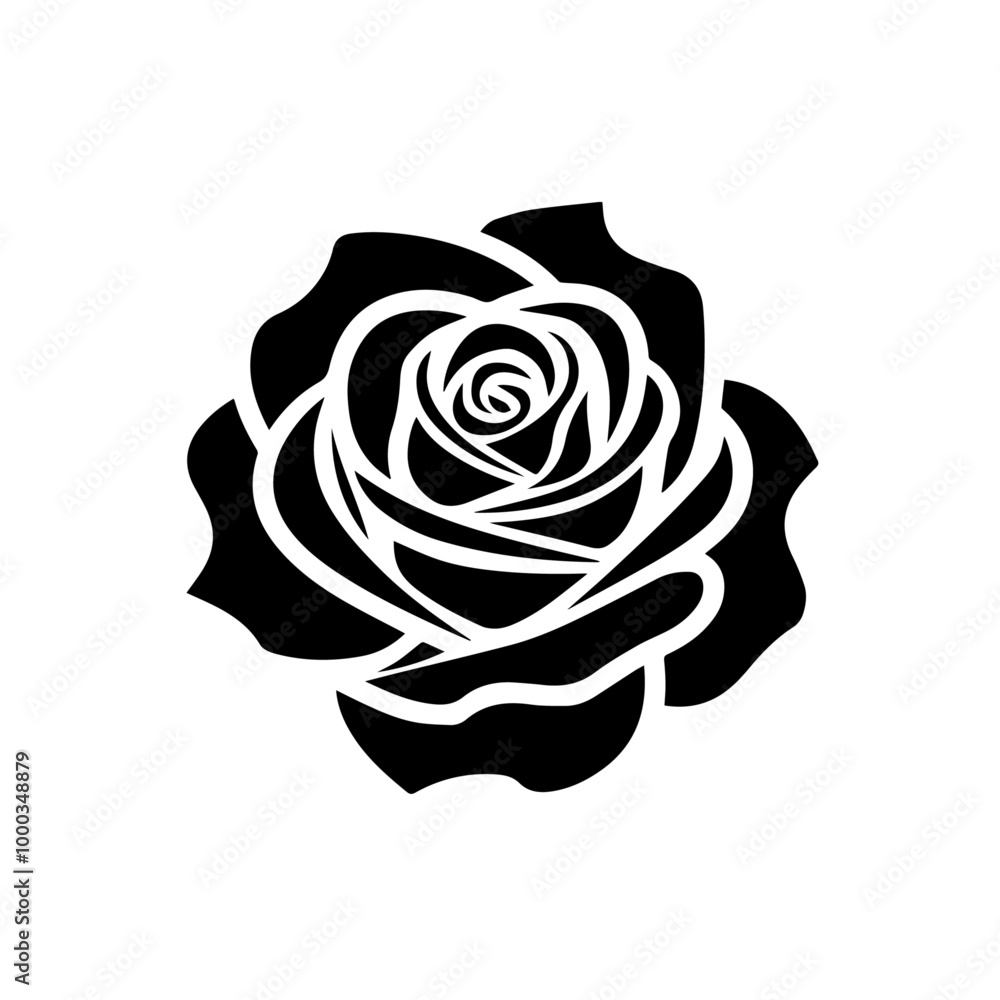 Black Rose Silhouette vector design. Black Rose Silhouette vector design.