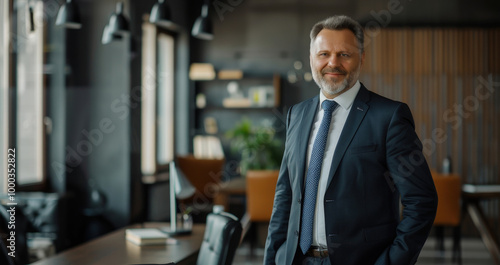 A smiling businessman in a ...