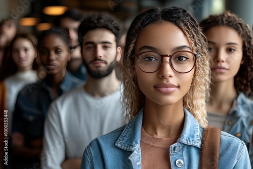 Portrait of a diverse group of young professionals in an office setting symbolizing teamwork confidence and modern professionalism in a vibrant inclusive environment