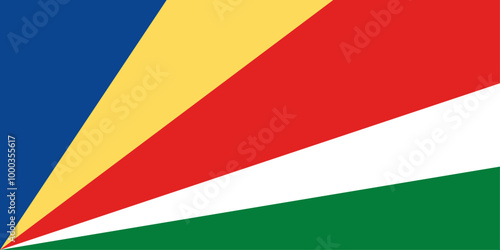 Flag of Seychelles. Accurate proportion and official colors.