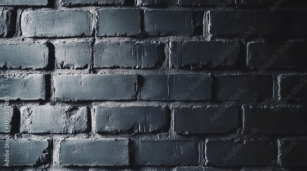 Close-up view of a dark brick wall with a spotlight shining on it. Generative Ai Close-up view of a dark brick wall with a spotlight shining on it. Generative Ai