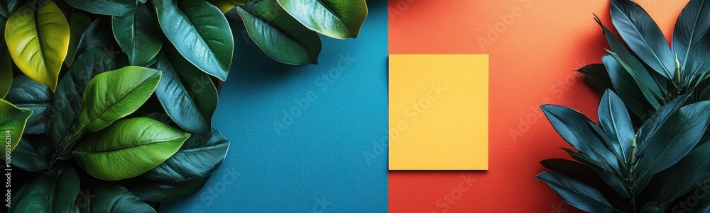 Different colored papers with leaves on them Different colored papers with leaves on them