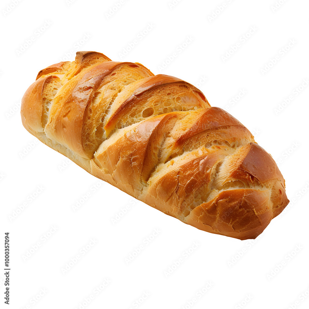 Just-baked loaf of bread with a golden crust, set against a clear background. Ideal for bakery, food, and cooking projects Just-baked loaf of bread with a golden crust, set against a clear background. Ideal for bakery, food, and cooking projects