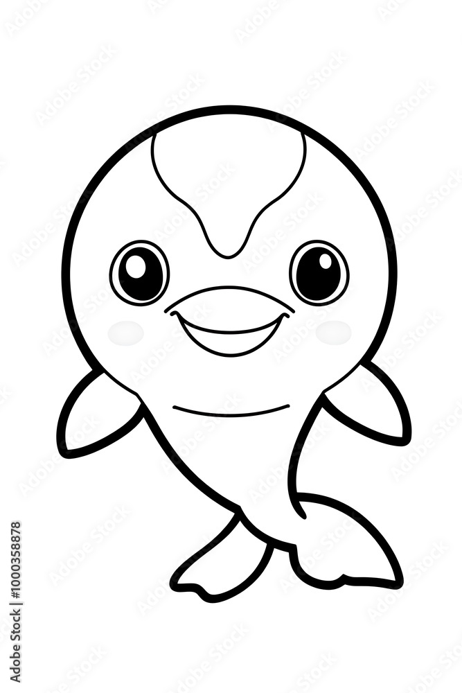 Cute Cartoon Dolphin Character Illustration for Kids Cute Cartoon Dolphin Character Illustration for Kids