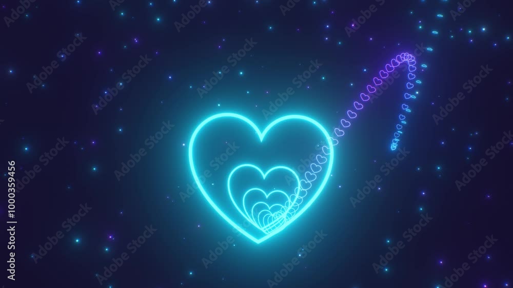 Bright Blue Neon Glowing Heart Roller Coaster With Exponential Hills - 4K Seamless VJ Loop Motion Background Animation Bright Blue Neon Glowing Heart Roller Coaster With Exponential Hills - 4K Seamless VJ Loop Motion Background Animation