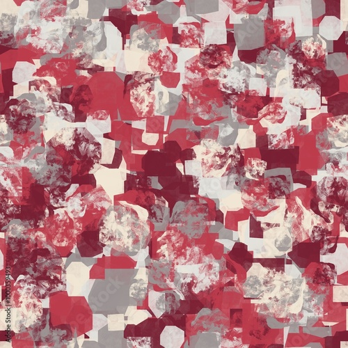 Seamless pattern lattice shell structure design. Mixed handmade background with different colors. Wine, dusty red, dusty grey, eggshell and pearl bush colors. photo