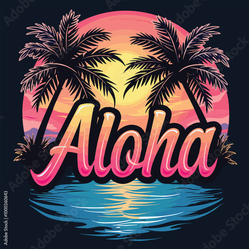 Wallpaper Mural beach van with surf board, Long beach, summer vibes hand draw, summer slogan with beach illustration, Hawaii, Aloha surf typography for t-shirt print , beach Torontodigital.ca