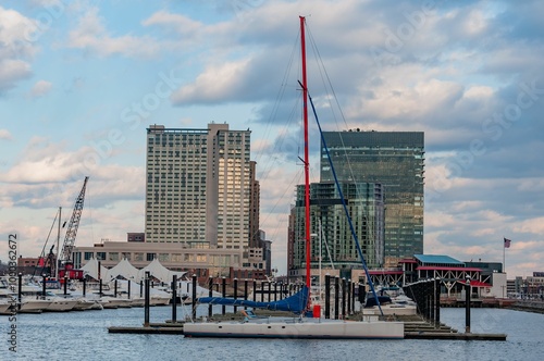 February Sunset at Baltimores Inner Harbor, Maryland USA photo