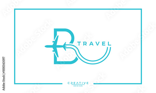  Letter B BB With Travel Logo Design 