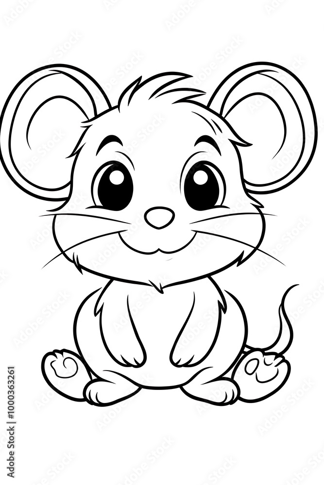 Cute Cartoon Mouse Coloring Page Cute Cartoon Mouse Coloring Page