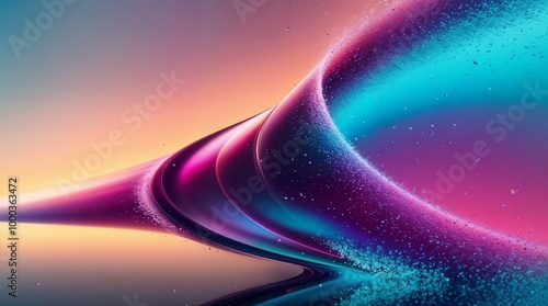 Fototapeta Naklejka Na Ścianę i Meble -  Colorful abstract gradient hologram dynamic wave. advertising, copy space