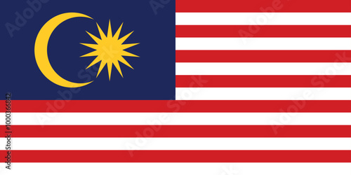 Flag of Malaysia. Accurate proportion and official colors.
