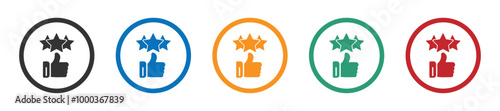 Rating vector flat icons set. Customer ration icon. Customer satisfaction vector sign