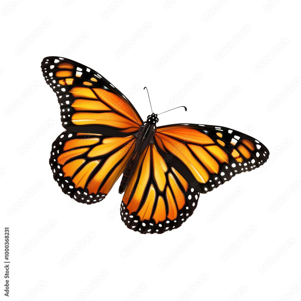 Realistic Monarch Butterfly on White Background Isolate on a White Background Transparent Background Realistic Monarch Butterfly on White Background Isolate on a White Background Transparent Background
