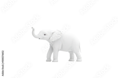 Cute elephant figurine isolated on transparent background. photo