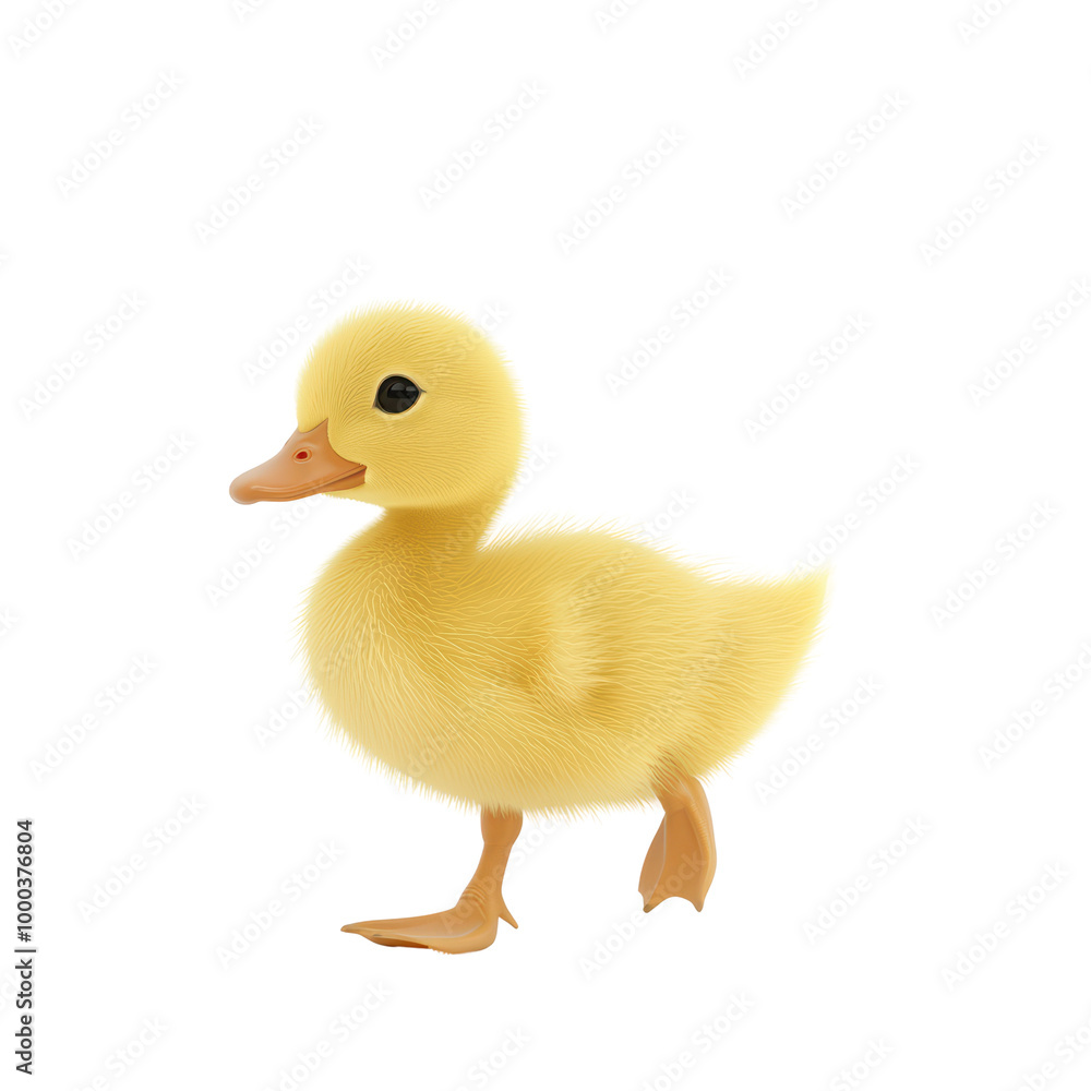 Cute yellow duckling walking isolated on transparent background. Cute yellow duckling walking isolated on transparent background.