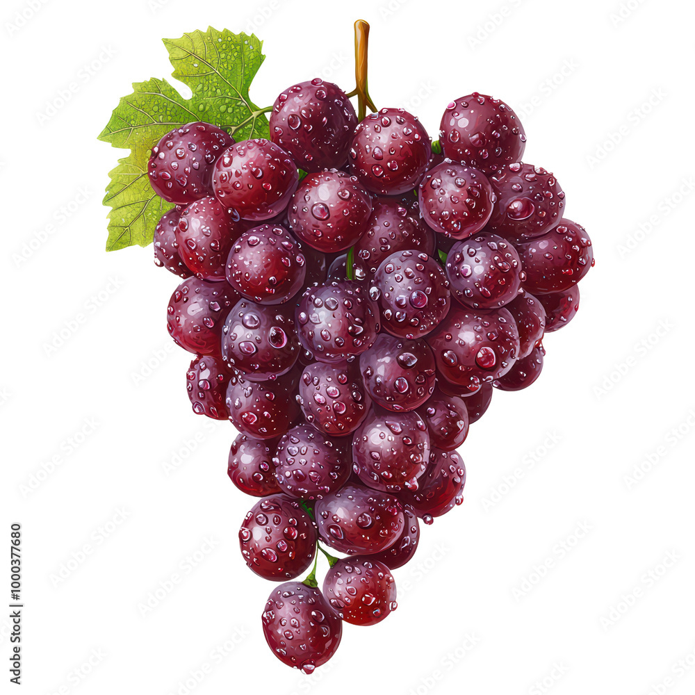 Fresh, juicy red grapes with a natural sparkle isolated on transparent background. Fresh, juicy red grapes with a natural sparkle isolated on transparent background.