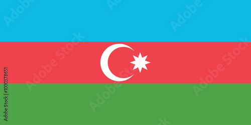 Flag of Azerbaijan. Accurate proportion and official colors.