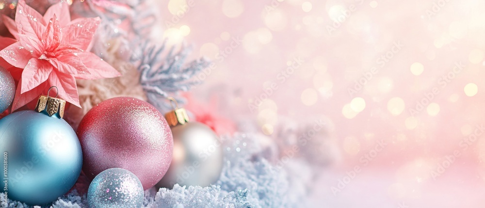 Merry Christmas and Happy New Year colorful soft pastel colors decorations Merry Christmas and Happy New Year colorful soft pastel colors decorations