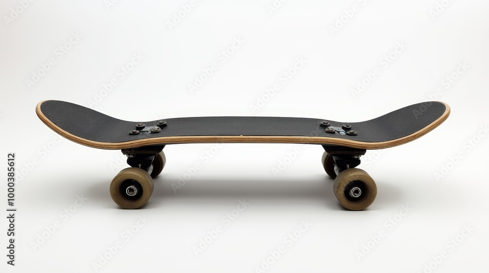 Wooden skateboard and scooter with isolated on a white background Wooden skateboard and scooter with isolated on a white background