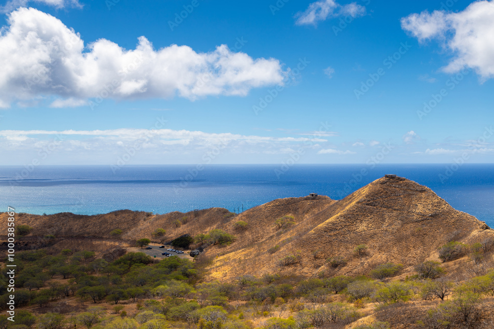 Historic military bunkers on top of iconic Diamond Head State Monument in Oahu, Hawaii Historic military bunkers on top of iconic Diamond Head State Monument in Oahu, Hawaii