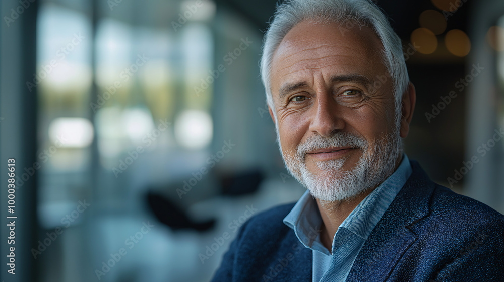 Fototapeta premium Smiling Mature Businessman in Corporate Office Environment