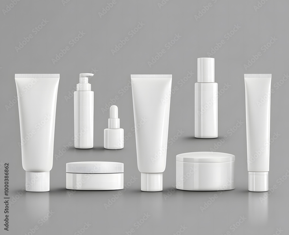 Blank Cosmetic Bottles and Tubes Set Blank Cosmetic Bottles and Tubes Set