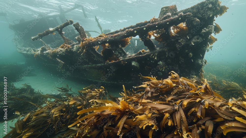 Plant, Seaweed growing across the wreckage, creating a natural reef