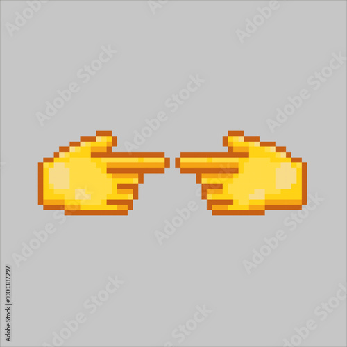 Hand gesture, pixel art illustration