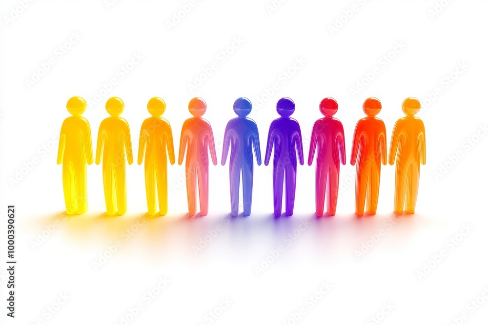 Minimalist illustration of a diverse group of people standing in a gradient of warm to cool colors symbolizing unity inclusion and diversity Minimalist illustration of a diverse group of people standing in a gradient of warm to cool colors symbolizing unity inclusion and diversity