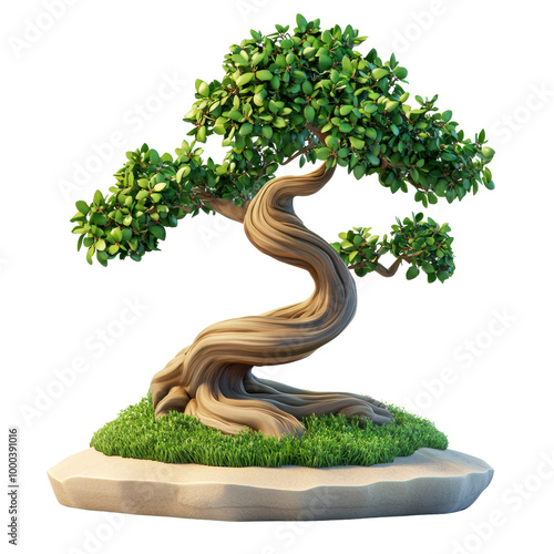 Bonsai tree, white isolate background transparent background