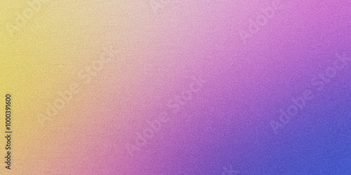 Grainy gradient background in purple, blue and yellow colors. Noise texture. abstract violet blue yellow gradient. background design. colorful background with space for design