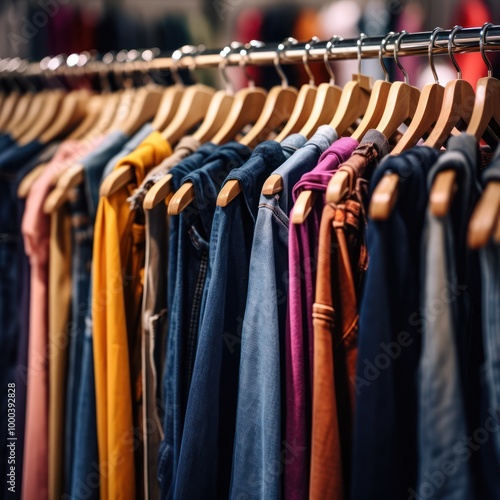 Wallpaper Mural Colorful Clothes Hanging on a Rack Torontodigital.ca