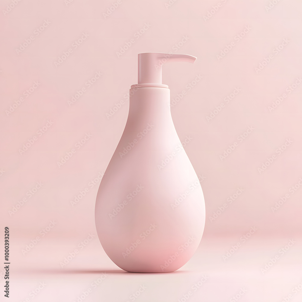 Minimalist Pink Cosmetic Bottle for Skincare or Beauty Products Minimalist Pink Cosmetic Bottle for Skincare or Beauty Products