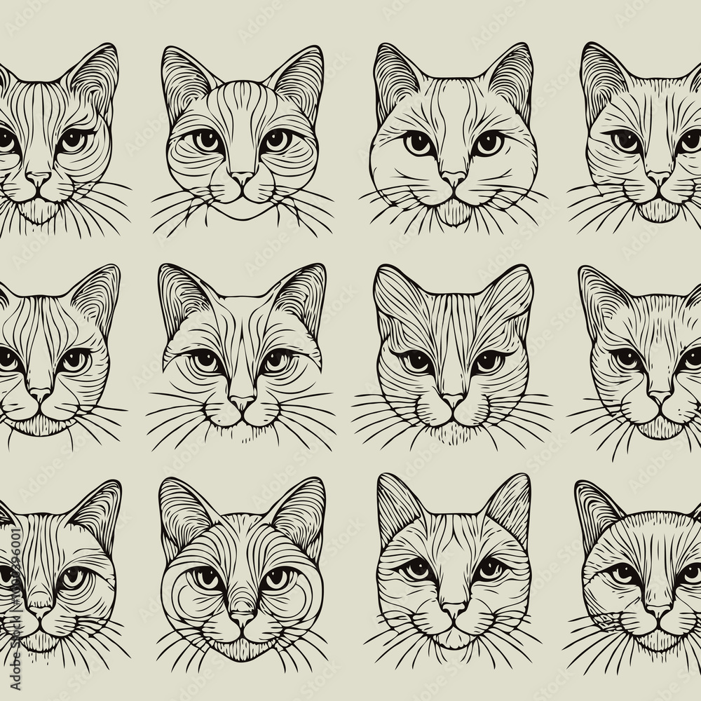 black and white pet line art
pattern with cats
set of cats black and white pet line art
pattern with cats
set of cats