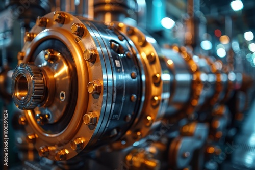 Close up of a fuel centrifuge essential equipment for purifying fuel in merchant vessels