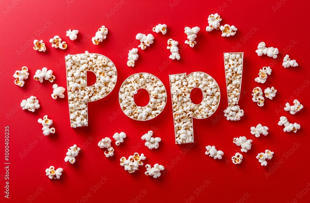pop word written with popcorn pop word written with popcorn