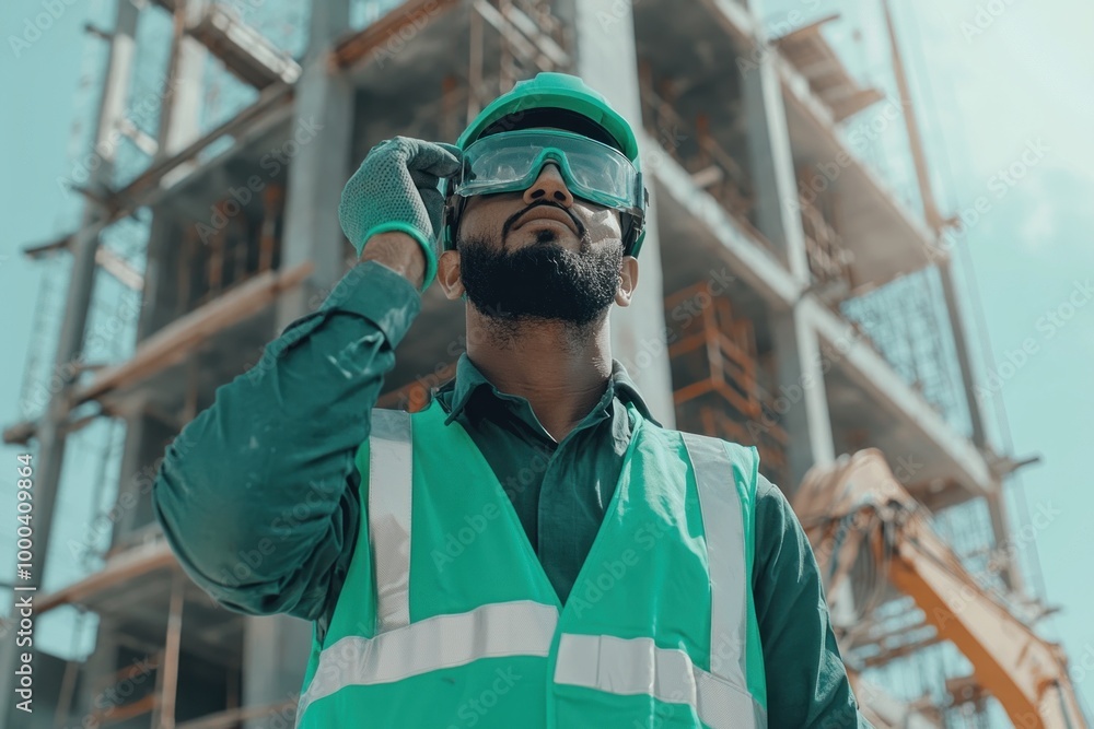 Safety First: A Construction Worker Preparing for the Challenge Ahead Safety First: A Construction Worker Preparing for the Challenge Ahead