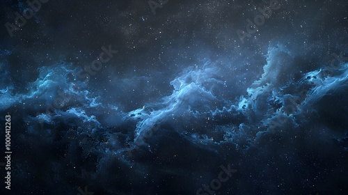 Abstract Cosmic Starfield with Blue Tones and Sparkling Dust for Dreamy Night Sky Background Designs